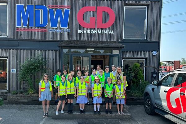 Ysgol Gymraeg Caerffili pupils visited GD Environmental in Newport