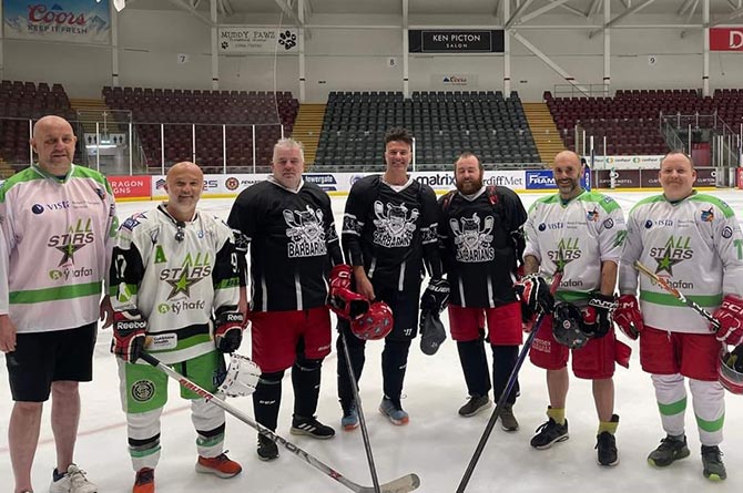 Chris Thomas, second from right, with his Ty Hafan teammates ahead of the tournament