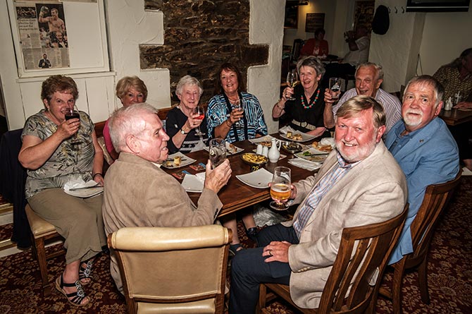 The post-event meal at the Rock bed and breakfast