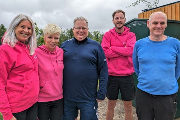 From left to right: Karen James, of Libanus Lifestyle, HCT’s Hayley Thomas, Cllr Andrew Farina-Childs, Libanus Lifestyle’s Sean James, and Cllr Nigel Dix