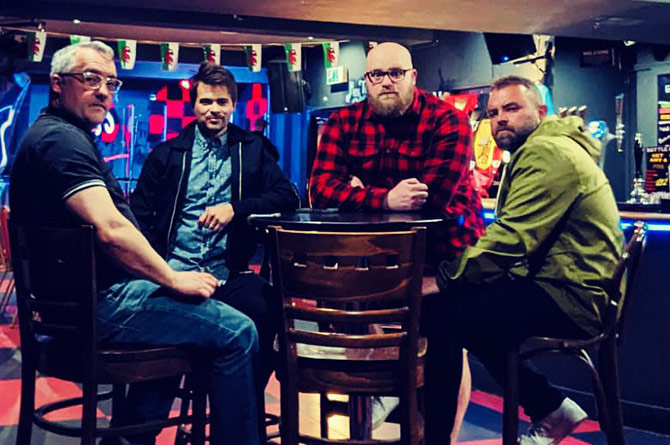 From left, guitarist Dan John, drummer Andrew Evans, singer and guitarist Huw Webb, and bass player Dean Powell