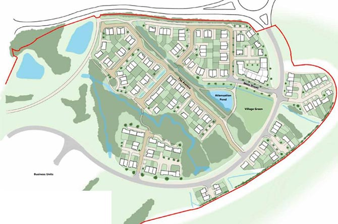 The proposed layout of the new housing development