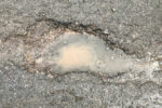 A pothole in Caerphilly