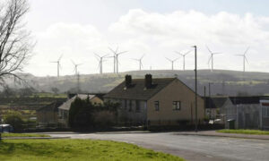 How the proposed wind farm would look from Aneurin Bevan Avenue, Gelligaer