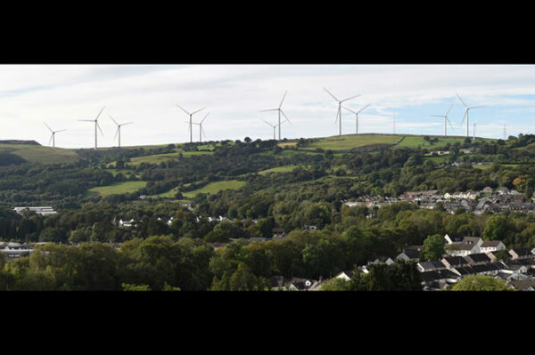 How the proposed wind farm would look from Myrtle Grove, Hengoed