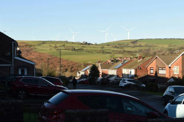 How the proposed wind farm would look from Tenby Court, Hendredenny