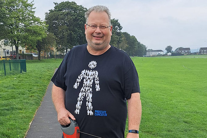 Cllr Andrew-Farina Childs has walked taken more than 300,000 steps this September for Prostate Cancer UK