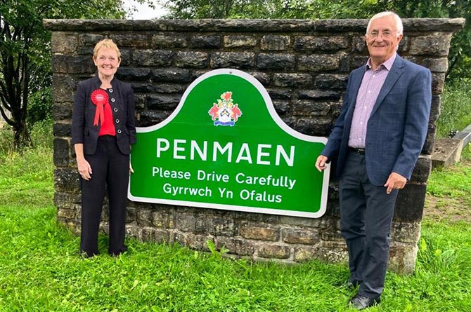 Newly-elected councillor Elizabeth Davies and fellow-Penmaen councillor Roy Saralis