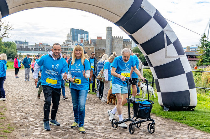 Jamie Baulch and Sian Lloyd at Walk for Parkinson’s in Cardiff