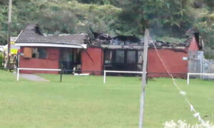 Risca United's changing rooms following the fire