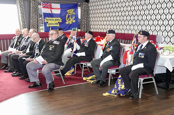 Former Royal Navy servicemen celebrating the launch of the Royal Naval Association Caerphilly branch