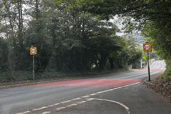 The new 20mph signs are in place when entering Machen via Newport