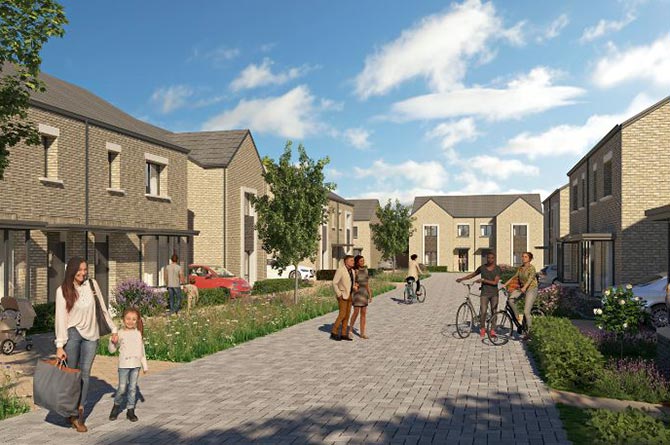 An artist's impression of how the new homes could look on the site of the former Oakdale Comprehensive.