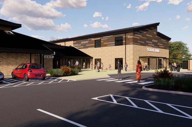 An artist's impression of how Llanfabon Infants School could look following the merger