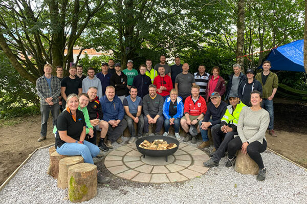 Senior Flexonics Crumlin staff spent the day creating the new play area