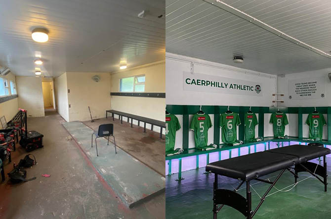 Caerphilly Athletic's upgraded changing rooms at their ground in Morgan Jones Park