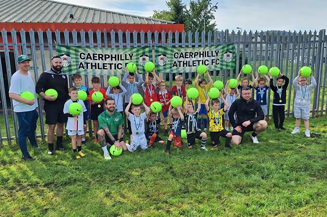 Caerphilly Athletic hosting a free football session for kids at Van Community Centre
