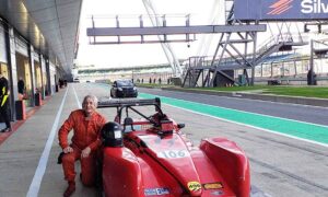 Graham Cole with his new Bicknell BPS7 at the Silverstone Circuit pit lane