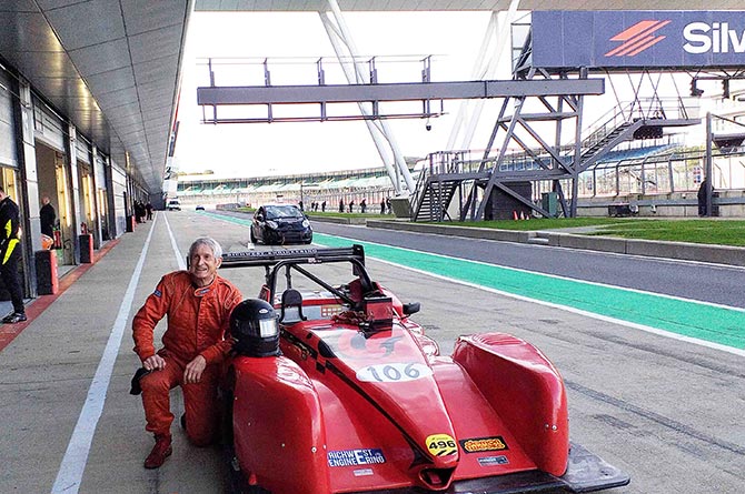 Graham Cole with his new Bicknell BPS7 at the Silverstone Circuit pit lane