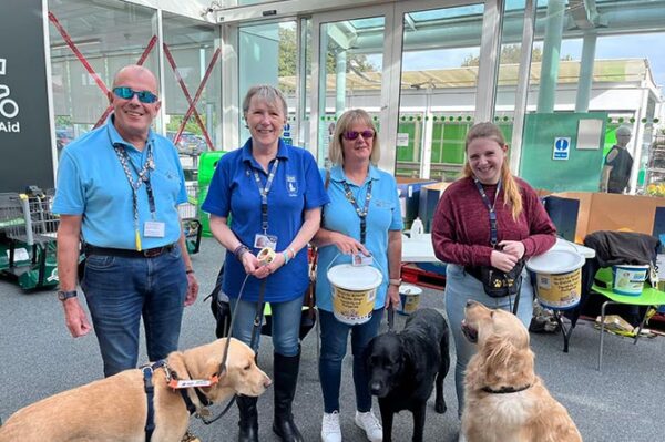 Volunteers at Guide Dogs Cymru raising money at Asda, Caerphilly