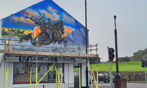 Artist Paul Shepherd spent three days spray painting the mural