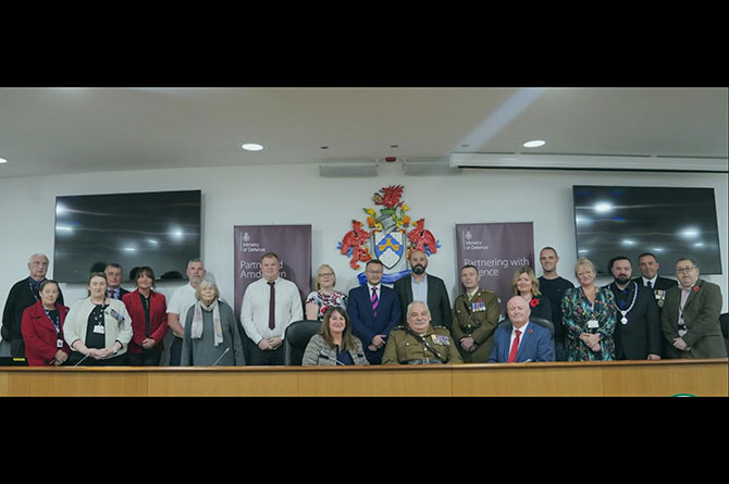 The signing of the Armed Forces Covenant at the council's Ty Penallta headquarters