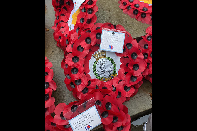Wreaths were laid at Caerphilly Cenotaph
