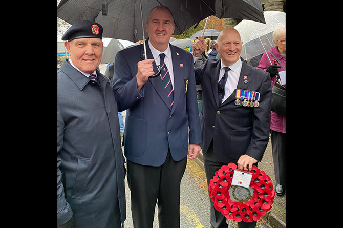Members of the Royal Naval Association Caerphilly branch at Caerphilly Cenotaph