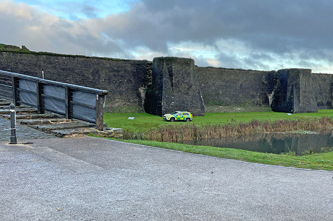 Police attended a medical emergency at Caerphilly Castle