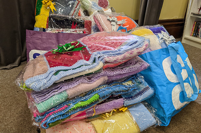 More than 80 blankets have been knitted and crocheted