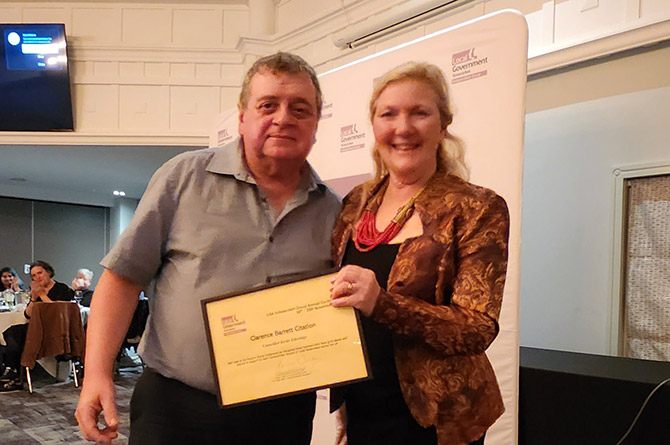 Cllr Kevin Etheridge with Marianne Overton