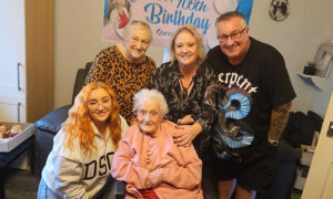 Lillian Rose Howitt celebrating her 105th birthday with family