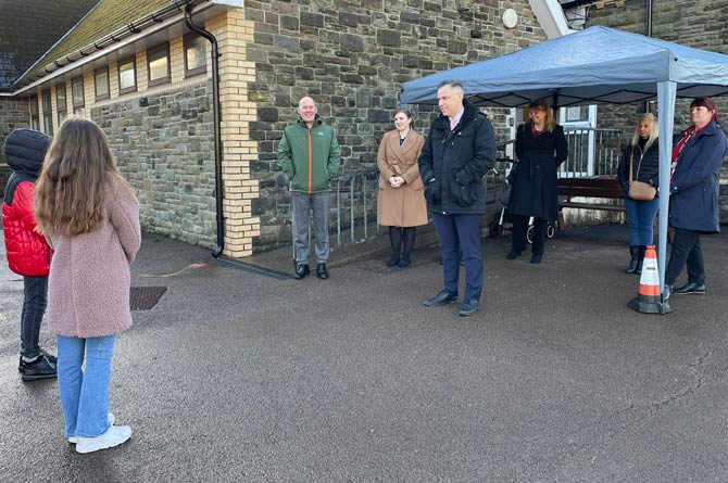 MP for Islywn Chris Evans joined the school for their celebrations