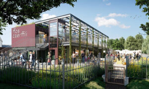 An artist's impression of how the new Ffos Caerffili market will look