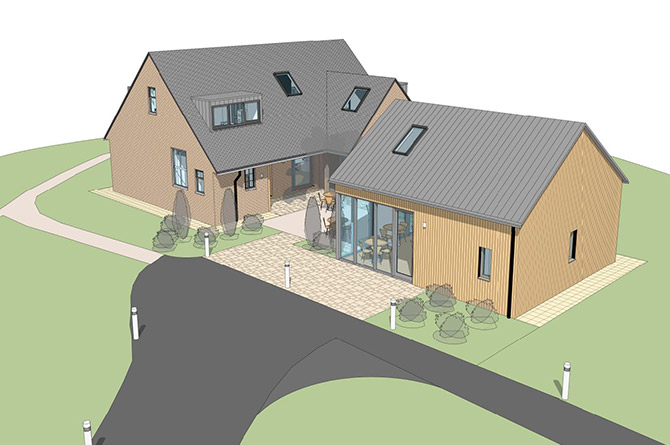An artist's impression of the new staff buildings at Aberbeeg Hospital