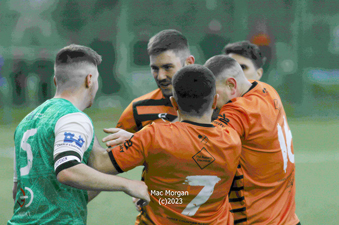 Caerphilly Athletic's clash with Aber Valley was abandoned after heated scenes
