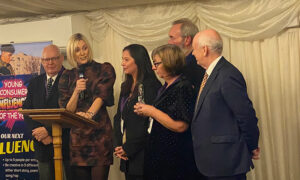 Wayne David MP, right, with members of Caerphilly Council's Trading Standards team