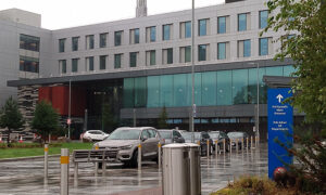 The entrance to the Grange University Hospital