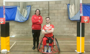 Media manager Ian Golden, left, and player Alex Powell, are both from Caerphilly