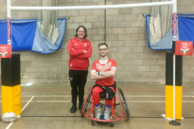 Media manager Ian Golden, left, and player Alex Powell, are both from Caerphilly