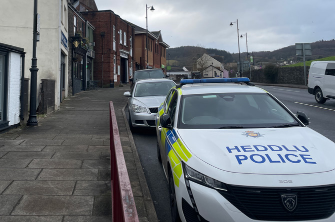 Police were called to Castle Street, Caerphilly, earlier today
