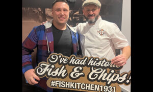 Markham’s darts world champion Gerwyn Price with owner Lee Humphreys