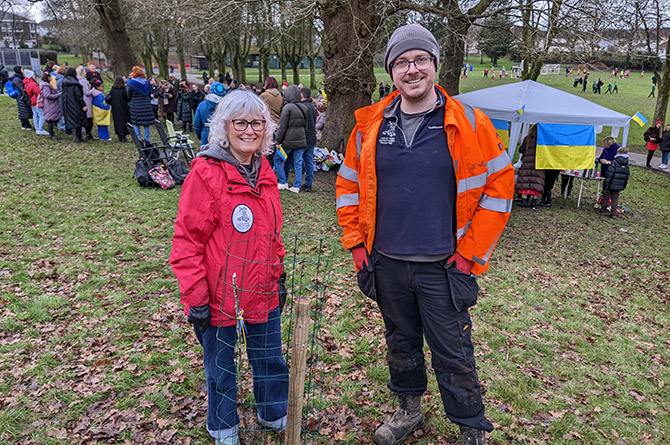 Keep Wales Tidy's Joanna Friedli and Nathan Jones