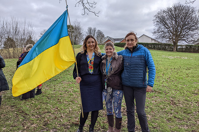 Yuliia Bond, left, organised the event with Lynn Gazal, centre, and Ageliki Politis