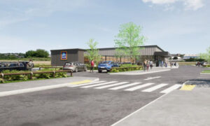 An artist's impression of the proposed new Aldi supermarket in Nelson