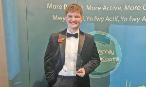 Caitlin Seaborne at the 2023 Sport Caerphilly awards