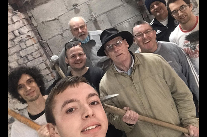 Volunteers at Cefn Fforest Miners' Institute