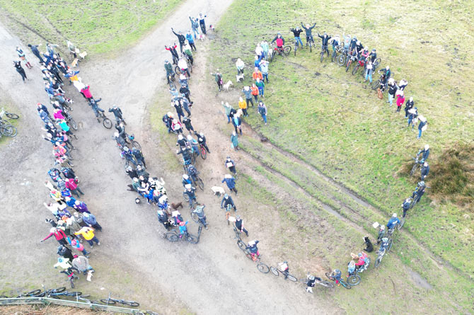 A group of bikers who use the track regularly gathered to protest the plans