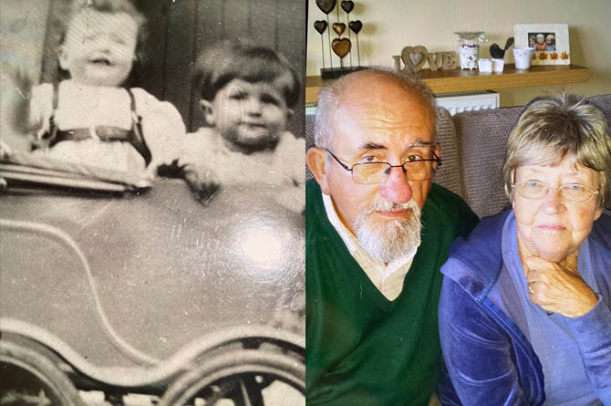 Mr and Mrs Main were first pictured in a pram together 84-years ago