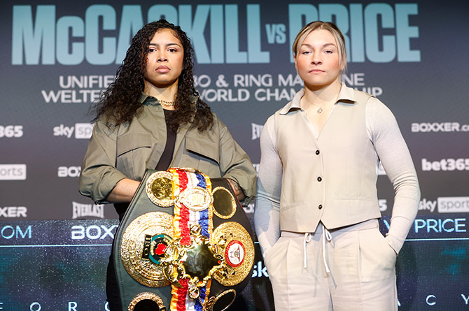 Lauren Price, right, with Jessica McCaskill